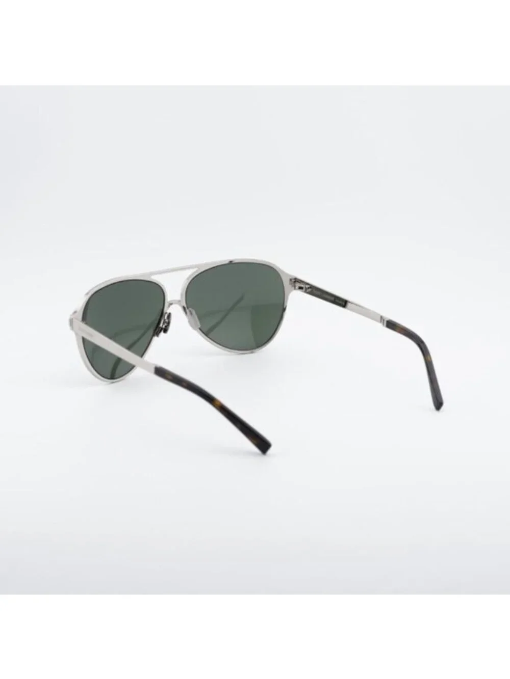 Saint Laurent SL734 002 Sunglasses Silver Aviator Frame, Grey Lenses